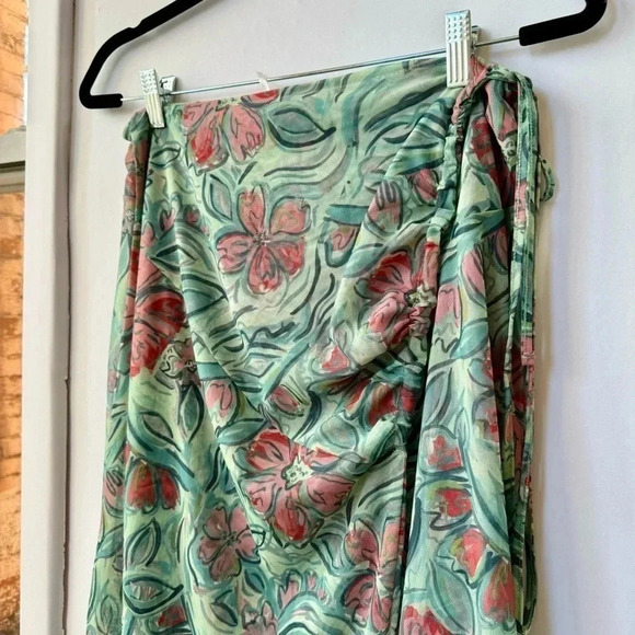 NWT Free People Supernova Set Two Piece Skirt Crop Top Long Sleeve Green Medium - Picture 10 of 17